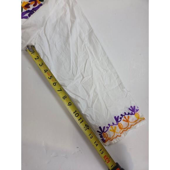 Peasant Tunic Embroidered Cotton Lightweight 2x Top Plus Size - Picture 6 of 8